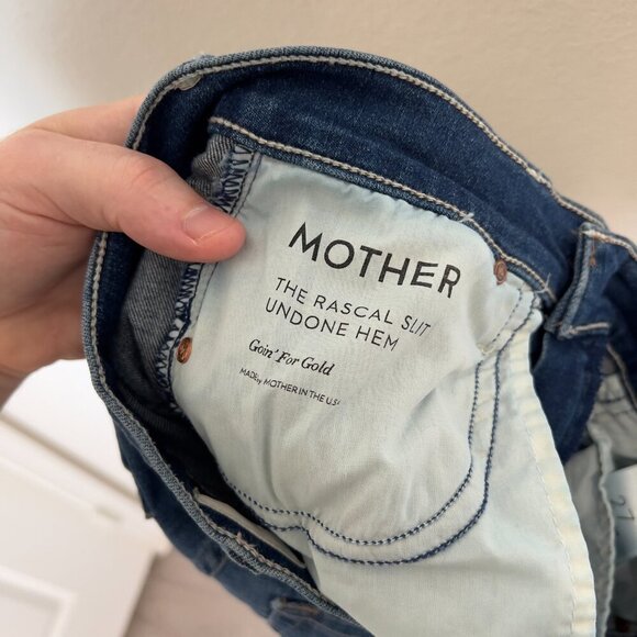 Mother Denim The Rascal Slit Undone Hem in Goin' For Gold Size 27 Color Blue - Picture 8 of 10